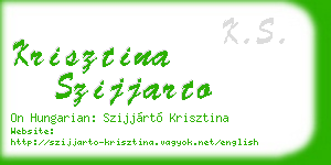 krisztina szijjarto business card